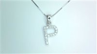 Pendente Lucciole Gioielli Donna Alfabeto in Oro bianco Diamante 0.08 Ct LETTP-L - LETTP-L